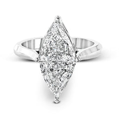 This 18k white gold classic solitaire setting shows off the marquise center stone to its best advantage.