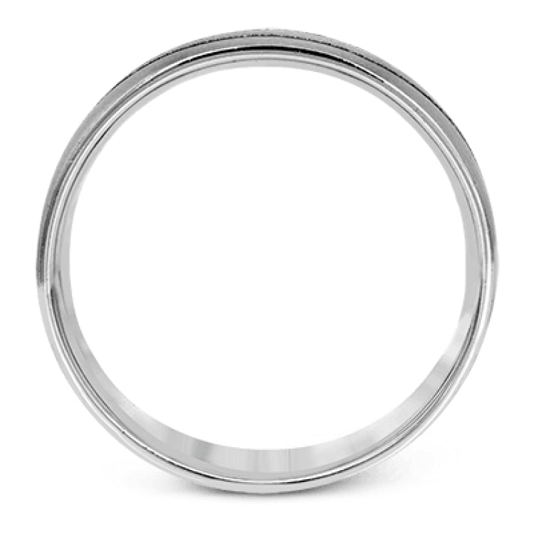 This contemporary white gold men's band features a distinctive wavy design in impressive rose gold to create a memorable look.