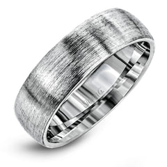 Uncomplicated but sophisticated, this classic men's wedding band features a broad design in elegant brushed white gold that will stand the test of time.