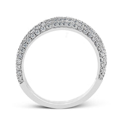 This absolutely exquisite white gold engagement ring dazzles the eye with round white diamonds.