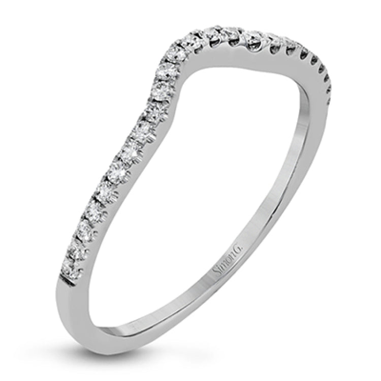 Featuring a pear-shaped double halo, this modern white gold engagement ring is highlighted by .68 ctw of round cut white diamonds.