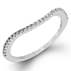 This lovely contemporary styled white gold engagement ring features a dazzling setting of .66 ctw of round cut white diamonds.