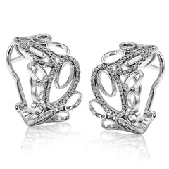 The contemporary looped design of these white gold earrings is accented by .44 ctw of sparkling white diamonds in an arresting white gold setting.