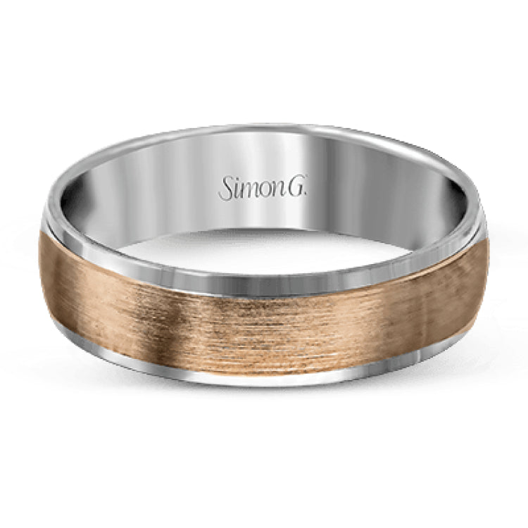 Understated modern elegance highlights this white gold men's wedding band, outlined with sleek rims to create a hint of sophistication.
