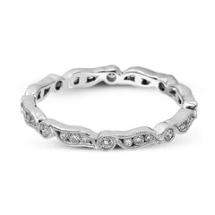 Featuring a contemporary stackable design, this white gold band is accented by a collection of .28 ctw of white diamonds.