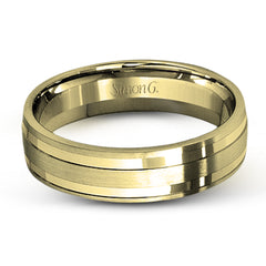 This two-tone gold men's band has a clean, modern design with both white and rose gold.