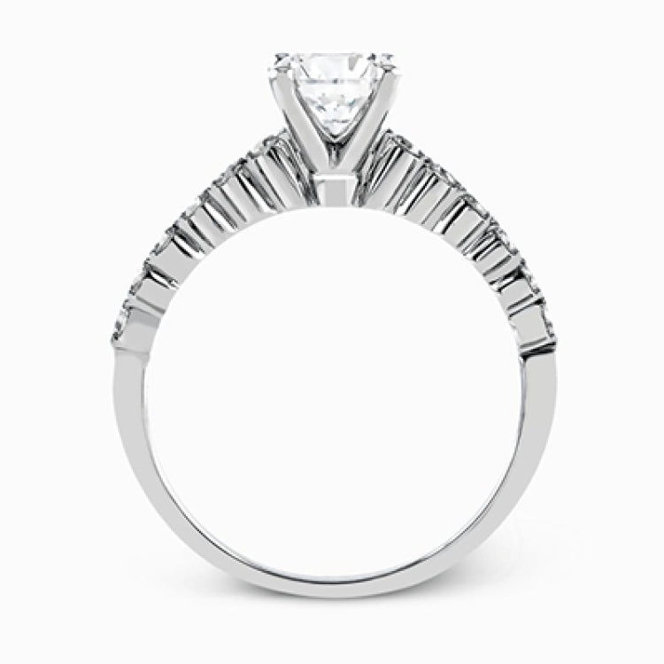 Featuring a charming classic design, this white gold engagement set is accented by .48 ctw of glistening round cut white diamonds.