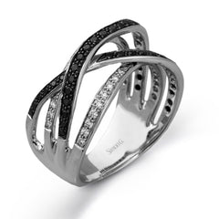 Featuring an intricately entwined contemporary design, this tri-tone ring is highlighted by .42 ctw of round cut white diamonds in rose, yellow, and white gold.