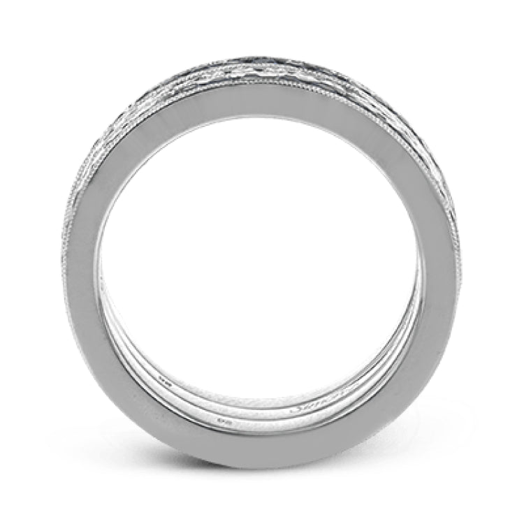 This lovely set of bands contains .63 ctw of white diamonds and 1.62 ctw of deep blue sapphires. Perfect for stacking.