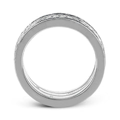 This lovely set of bands contains .63 ctw of white diamonds and 1.62 ctw of deep blue sapphires. Perfect for stacking.