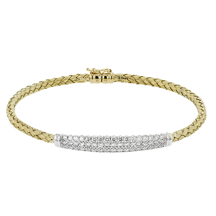 The perfect addition to any stack or worn alone, this 18K yellow gold bangle bracelet features 1.32cttw diamonds.
