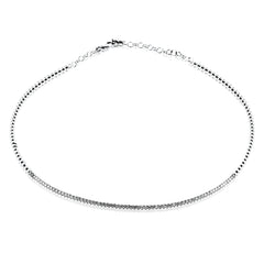This 18k white gold choker features .79ct total diamond weight and can be worn alone for a signature statement or layered with other pieces to create a more dramatic look.