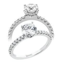 18K White Gold engagement ring featuring .29cttw diamonds. (center stone sold separately)