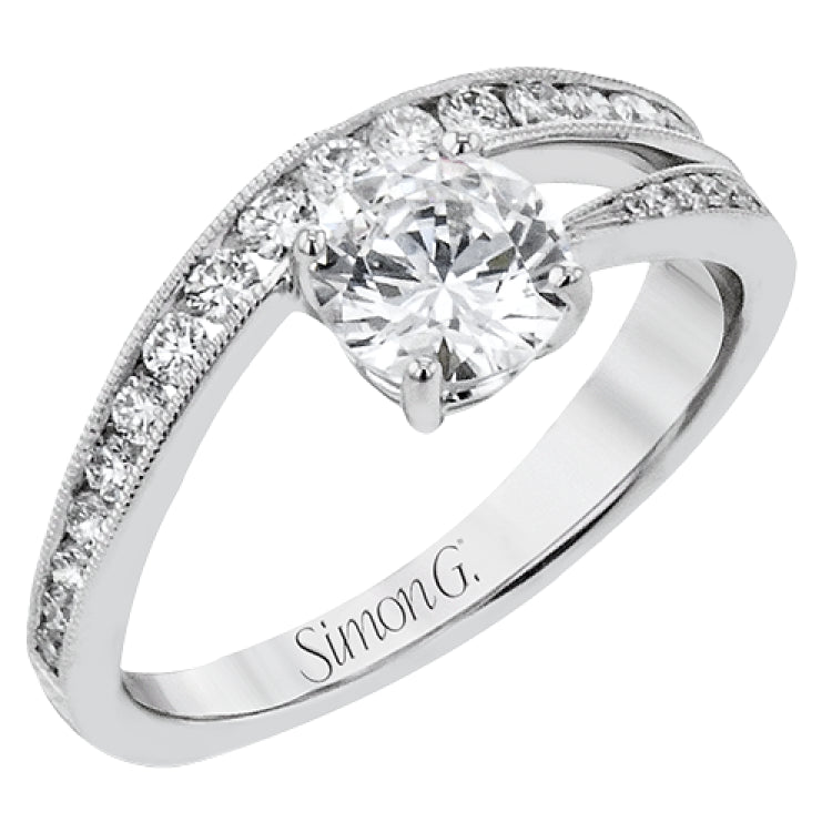 Round diamonds in a dynamic zig-zag shape create a bold modern look in this Lightning Collection ring.