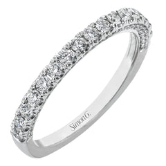 This wedding band is a classic choice with a straight design and .55 ctw of white diamonds.