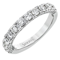 This classic straight band stands out from the crows due to its full 1.00 ctw of diamonds that sparkle and shine.