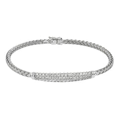 The perfect addition to any stack or worn alone, this 18K white gold bangle bracelet features 1.32cttw diamonds.