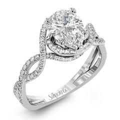Classic with a modern twist, this white gold engagement ring features .50 ctw of sparkling white diamonds in a dramatic openwork design.