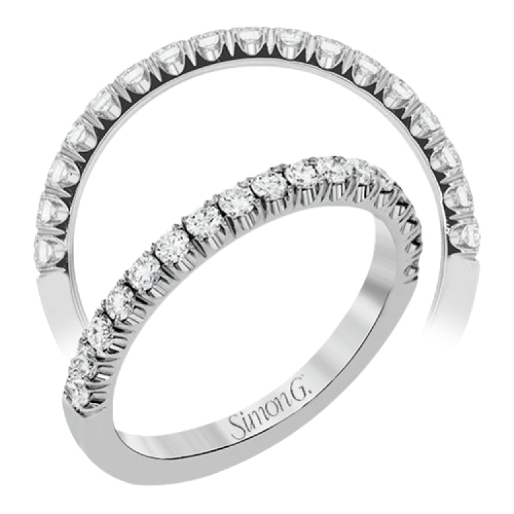 This classic wedding band features a distinctive setting style that shows off the .35 ctw of white diamonds to their full advantage.