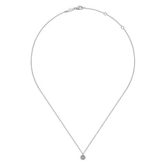 14K White Gold Pave Diamond Pendant Necklace