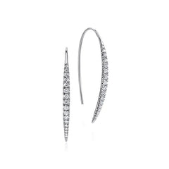 14K White Gold Diamond Drop Earrings