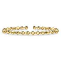 14K Gold Beaded Bangle