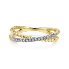 14K Yellow Gold Diamond Stackable Ring