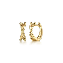 14K Yellow Gold Huggie Earrings