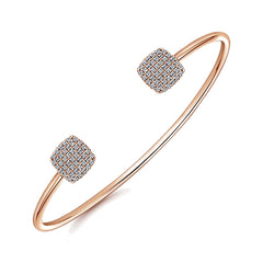 14K Rose Gold Bangle with Diamonds