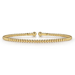 14K Gold Beaded Bangle