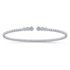 14K White Gold Bangle with Diamonds