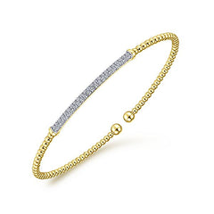 14K Yellow Gold Bangle with Diamonds