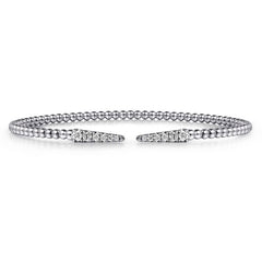 14K White Gold Bangle with Diamonds