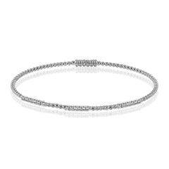 18K white gold bangle