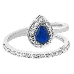 18K White Gold Sapphire Spiral ring