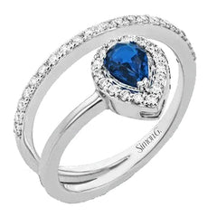 18K White Gold Sapphire Spiral ring