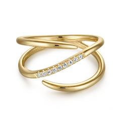 14K Yellow Gold Diamond Wrap Ring