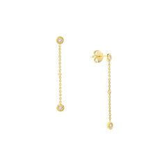 14K YG Drop Earrings with Diamonds