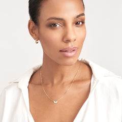 Turquoise Buttlerfly Necklace with Diamond