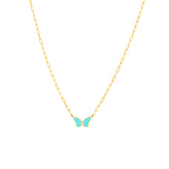 Turquoise Buttlerfly Necklace with Diamond