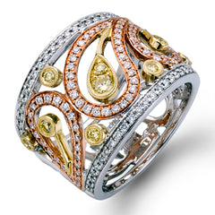 18K Three Tone Gold Diamond Ring