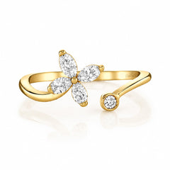 14K Yellow Gold Diamond Open Ring
