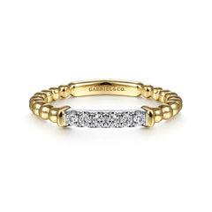 14K White and Yellow Gold Stackable Diamond Ring