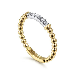 14K White and Yellow Gold Stackable Diamond Ring