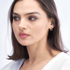 Two-Tone 10mm Double Open Hoop Earrings