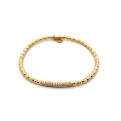 18K Gold Stretch Mini Bar Bracelet
