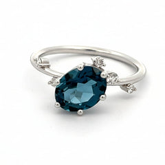 14K Gold London Blue Topaz Ring