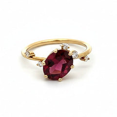14K Gold Rhodolite Garnet Ring