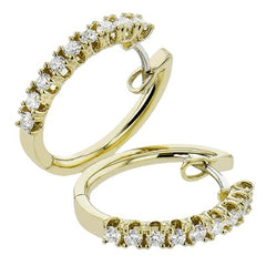 Hoop Earrings in 18K Gold with Diamonds