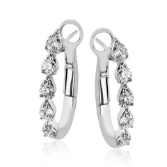 Hoop Earrings in 18K White Gold with Diamonds